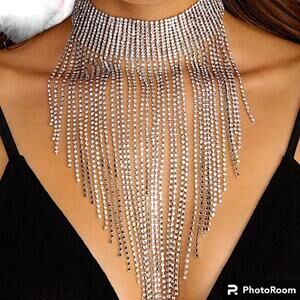 Tassel Zircon Fringe Choker Luxury Necklace